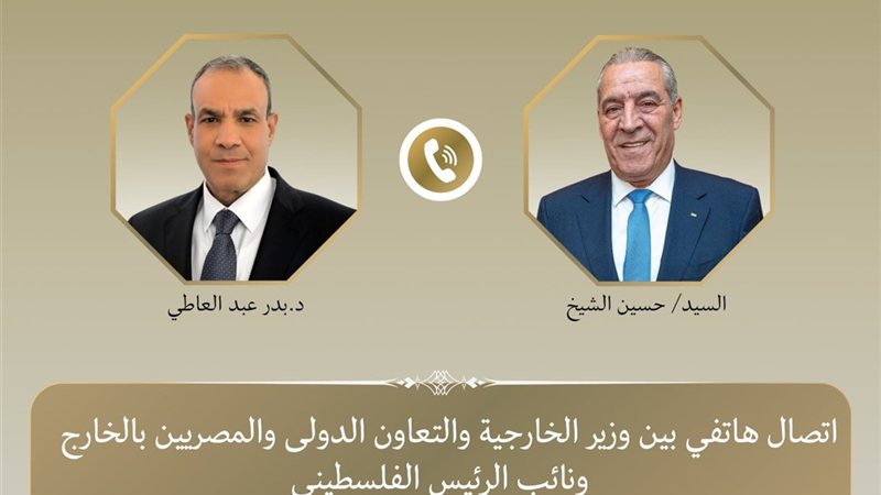وزير الخارجية المصري يبحث مع نائب الرئيس الفلسطيني تطورات الأوضاع في الأراضي الفلسطينية