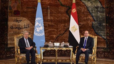 السيسي وجوتيريش يبحثان  الملفات المشتعلة في المنطقة